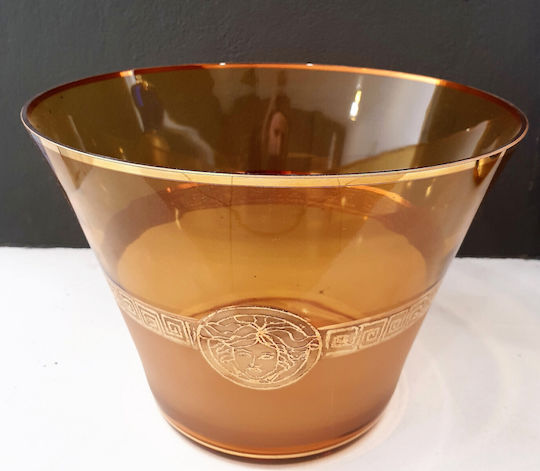 Bohemia Meduse Διακοσμητικό Μπωλ Γυάλινο Κίτρινο 24x17cm