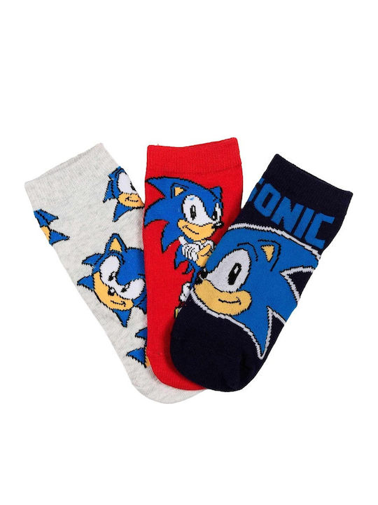 Sega Kids' Socks Red/Grey 3 Pairs