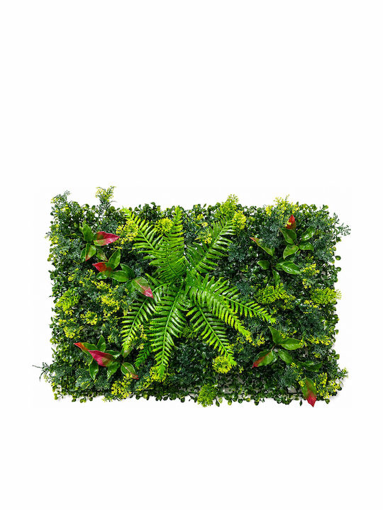 Synthetic Foliage Panel with Natural Appearance Creates a Beautiful Green Wall Effect Without the Maintenance Requirements of Real Plants Ideal for Use on Walls Balconies Gardens Terraces Commercial Spaces Shop Windows Cafes Restaurants and Event Spaces This Decorative Panel Offers Easy Space Renewal and Modern Aesthetics It Can Be Installed Alone or Combined with More Panels for Greater Coverage Its Composition Provides a Lush Visual Effect While