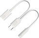 Usb-c Адаптер 3.5mm Мини Жак/usb-c Мъжки Женски Isy Ika-1001 2в1 Към Аудио и Usb Бял