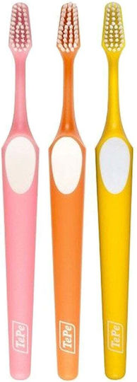 TePe Supreme Manuelle Zahnbürste Weiche Gelbe-Orange- Rosa 3 Stück
