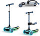 Kinderkraft Kids Scooter Foldable 3-Wheel with Seat Blue