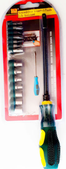 Screwdriver Socket with 15 Interchangeable Bits