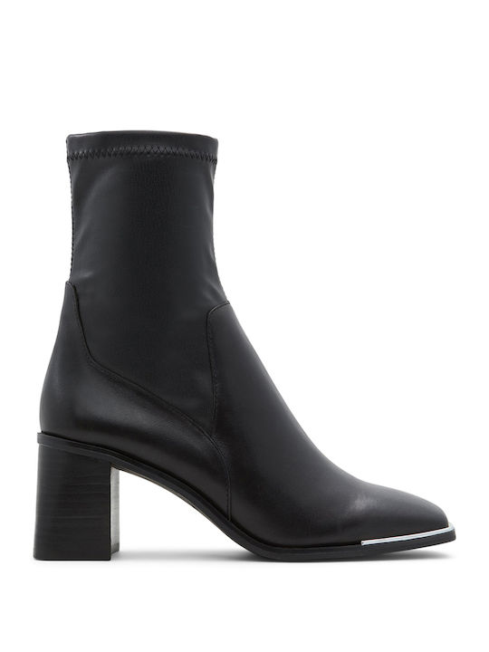 Leder Damen Stiefeletten Schwarz