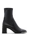 Leder Damen Stiefeletten Schwarz