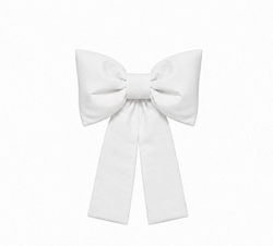 Fabric Bow Decoration for Candle 40x65cm White