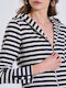 Women's Cardigan with Zipper Blue