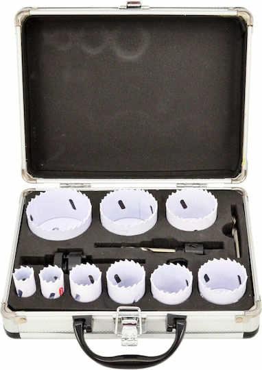 Awtools Awtools Bimetal Hole Saws Set 22-64mm 8 Pcs Black Line Metal Case
