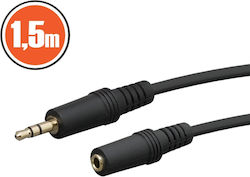 3,5mm Stecker Zu Buchse Audiokabel 1,5m Schwarzes Auxiliary Audio Verlängerung