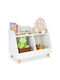 Bibliotecă de Pardoseală din Lemn Albă 53x72x38cm