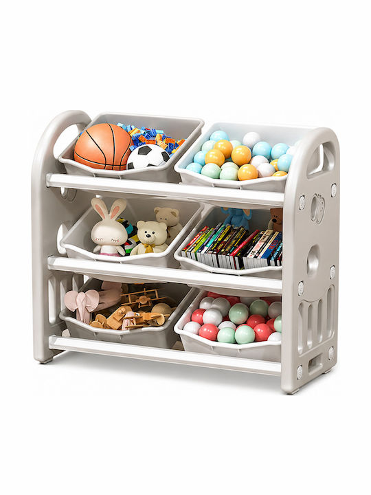 Sistem Depozitare Jucării din Țesătură Gri 77x66x32cm