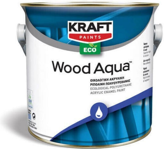 Kraft Wood Aqua Eco Ecological Acrylic Polyurethane Ripolin White Matt 2.5 Lt