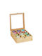 Relaxdays Caseta Pentru Ceai Cu Capac Din Lemn Bej 26.5x9.5x28.5cm
