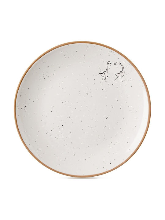 Orion Ceramic Beige Dessert Plate with Diameter 20cm