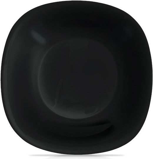 Orion Luna Servierplatte Tiefes Quadratisches Glas Schwarze 21,5x21,5cm