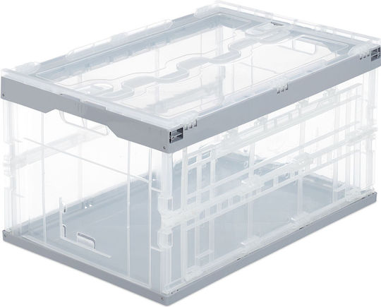 Relaxdays Plastic Storage Box with Lid Transparent 31.5x39.5x59.5cm