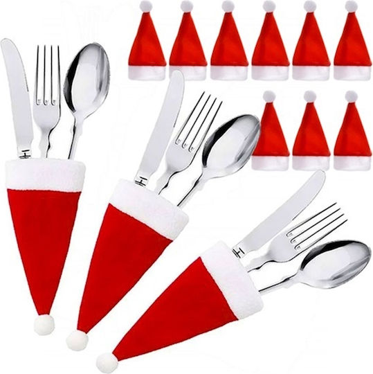 Set Christmas Case for Cutlery Santa Claus 12x6cm 12 Pieces
