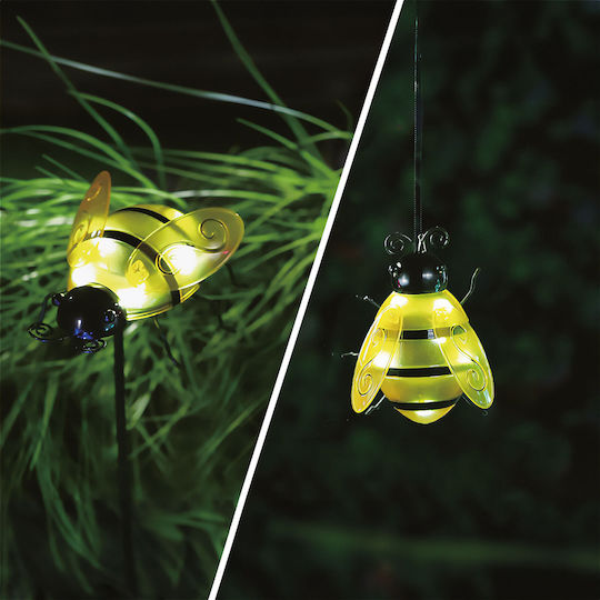 Solar Biene Lampe Pfahl Clip 6 Kaltes Weiß LEDs Gartendekor Im Freien