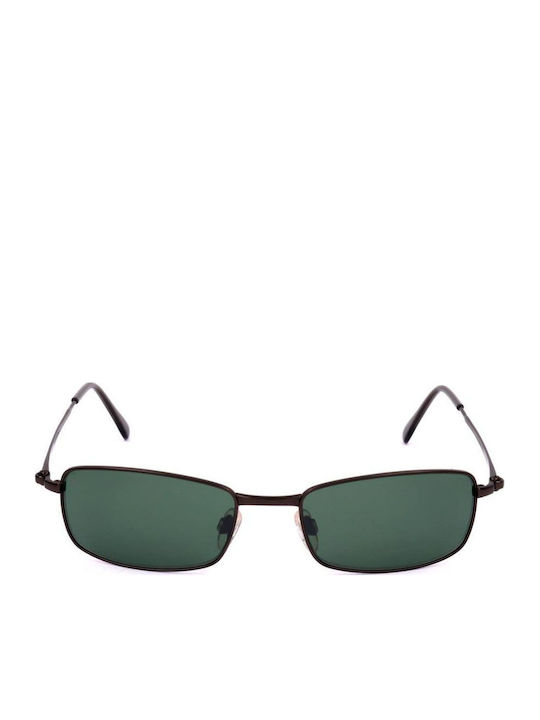 Unisex Sunglasses With Gray Frame And Green Lens