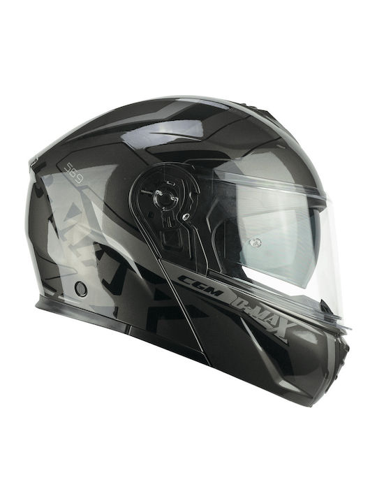 CGM C-Max City 569G Grey Black Motorcycle Helme...