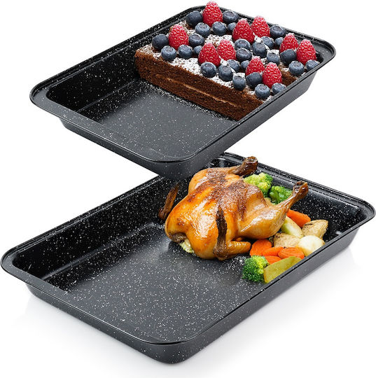 Vilde Stainless Steel Baking Pan with Stone Interior Coating 2 Pieces