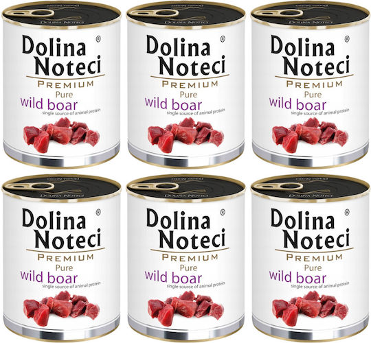 Dolina Noteci Hrana Umedă Pentru Câini Pură Cu Mistreț Sălbatic Carne Și Ficat 6x800gr