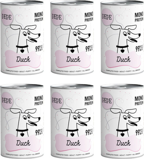 Nasses Hundefutter Dose Mit Ente Und Fleisch Ohne Getreide 6x400gr
