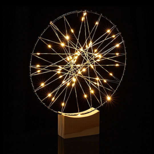 Relaxdays Decorative Ring Led Light 25cm Light Brown Black Silver 30x3.5x25 Cm