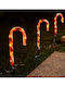 Weihnachtsfiguren Weihnachtslichtdekoration Zuckerstangen Außen Solarbetrieben 28 cm