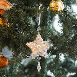 Iridescent Acrylic Snowflake Star Christmas Tree Decoration 12.5 Cm