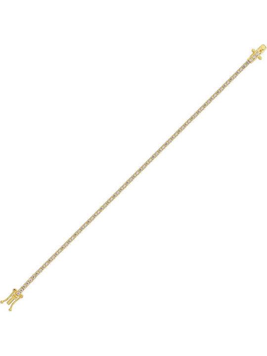 Prince Silvero Women's Riviera Silver Gold Plated Bracelet with Zircon 19cm