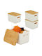 Relaxdays Coș De Depozitare Din Bambus Cu Capac Alb 16x17.5x26cm