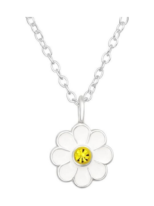 Colier Pentru Copii Din Argint 925 Pandantiv Floare Cu Strat Anticoroziv Zum42735