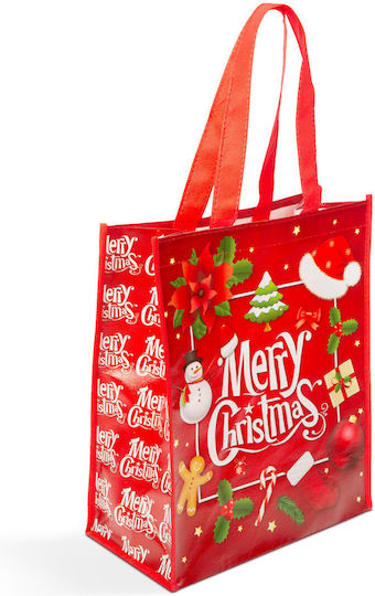 Alista Home Geantă Din Plastic Pentru Cadou Tematică Crăciun Roșie 33x12x27cm