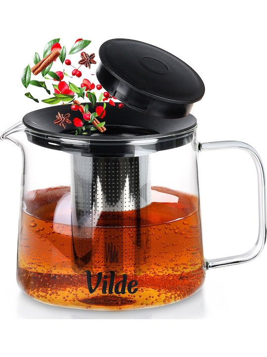 Vilde Teapot with Filter Glass Transparent 1500ml