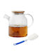 Relaxdays Ceainic cu Filtru din Sticlă Transparentă 1800ml