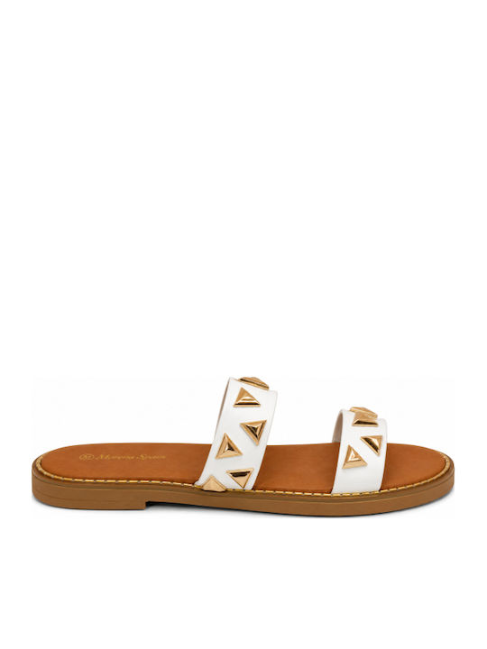 Damen Flache Sandalen Weiß SM-MRS-F14-26SA-Weiß