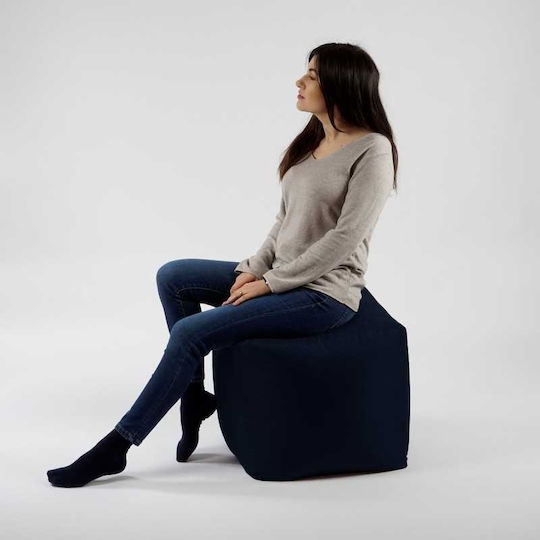 Vielseitiger Sitzsack Hocker Wasserdicht Navy Blau 45x45x45cm