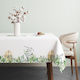 100% Cotton White Tablecloth Leaves 140x180cm Gizmo