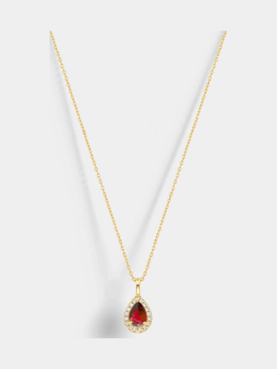 Vogue Vogue Κolleté Mit Träne Aus Vergoldetem Silber Rote
