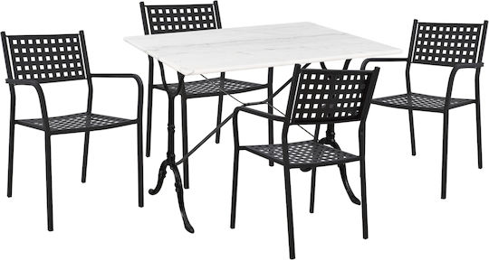 Zeta 5-Piece Outdoor Dining Set Black