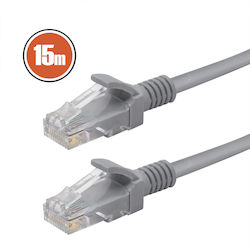 U/UTP Netzwerkkabel Cat.5e 15m Rj45 Internet Patch Grau U/UTP Netzwerkkabel Cat.5e 15m Rj45 Internet Patch Grau