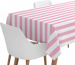 Τραπεζομάντηλο Αδιάβροχο Ροζ Ριγέ 120 Cm X 180 Cm