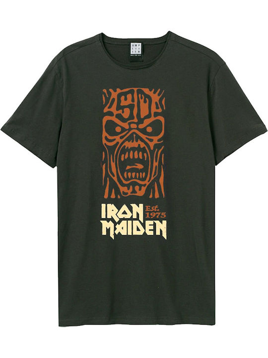 Amplified Iron Maiden 50th Orange Totem Pole T-shirt Charcoal Unisex Zave210p600-cha