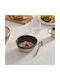 Round Gray Ceramic Serving Bowl with Diameter 15.3cm