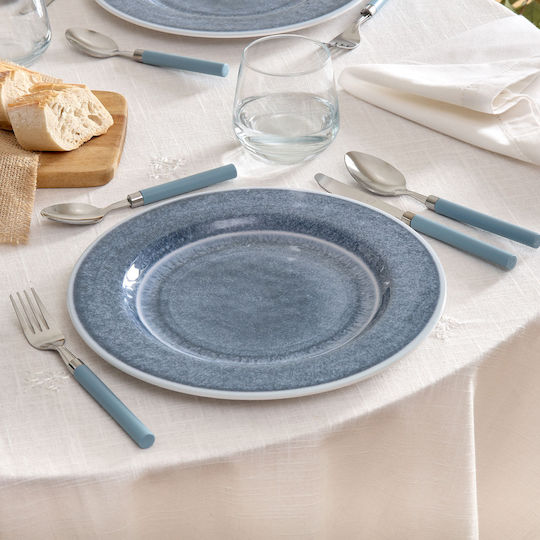 Spitishop Servierplatte Rund Kunststoff Blau Mit Durchmesser 28cm