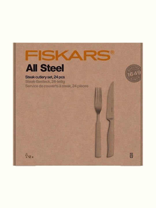 Fiskars Fiskars Besteckset Edelstahl Silber 24Stücke