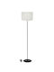 Heronia Floor Lamp H140xL30cm with Socket for E27 Bulb Black