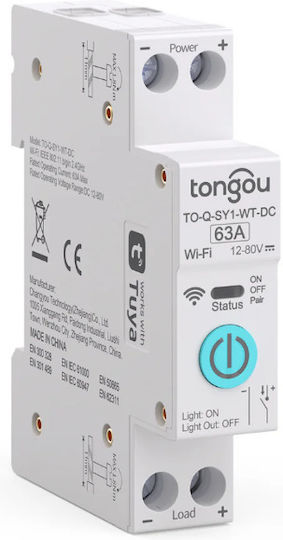 Smart Switch Tongou To-q-sy1-wt-dc System Tuya Wi-fi 1p+n 12-80v 63a