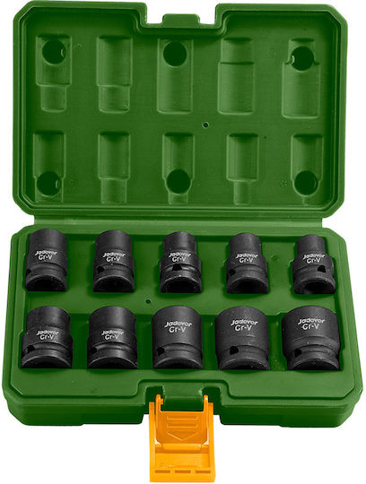 Καρυδακια Αερος Εξαγωνα Μαυρα 1/2'' Σετ 10 Τεμ Jadever Jdms1d01